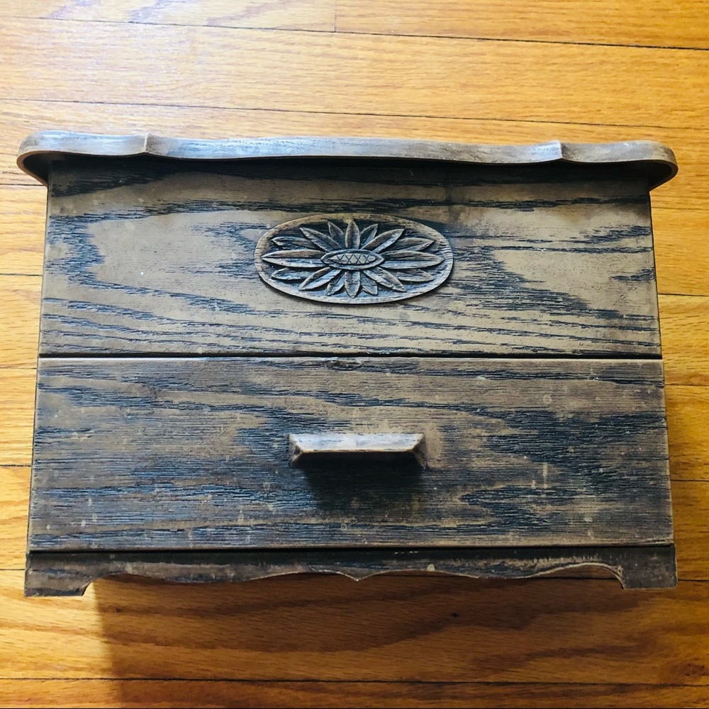 Vintage Boho Faux Wood Lerner Desk Top Organizer